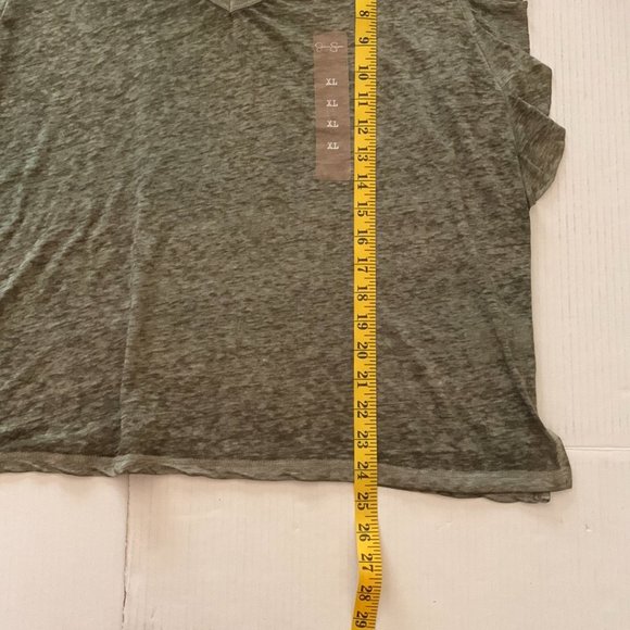 NWT Jessica Simpson Womens Short Sleeve V-Neck Shirt Kalamata Green Size XL - Picture 7 of 7